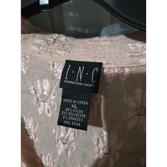 INC International Concepts Womens Pink Lace Button-Up Blouse XL Dainty Feminine - Picture 6 of 10